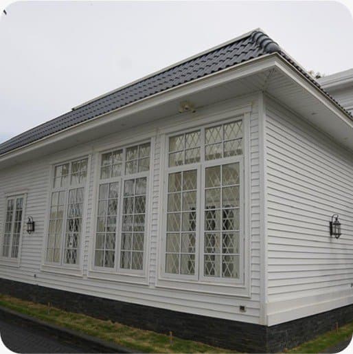 Exterior siding with UPVC windows