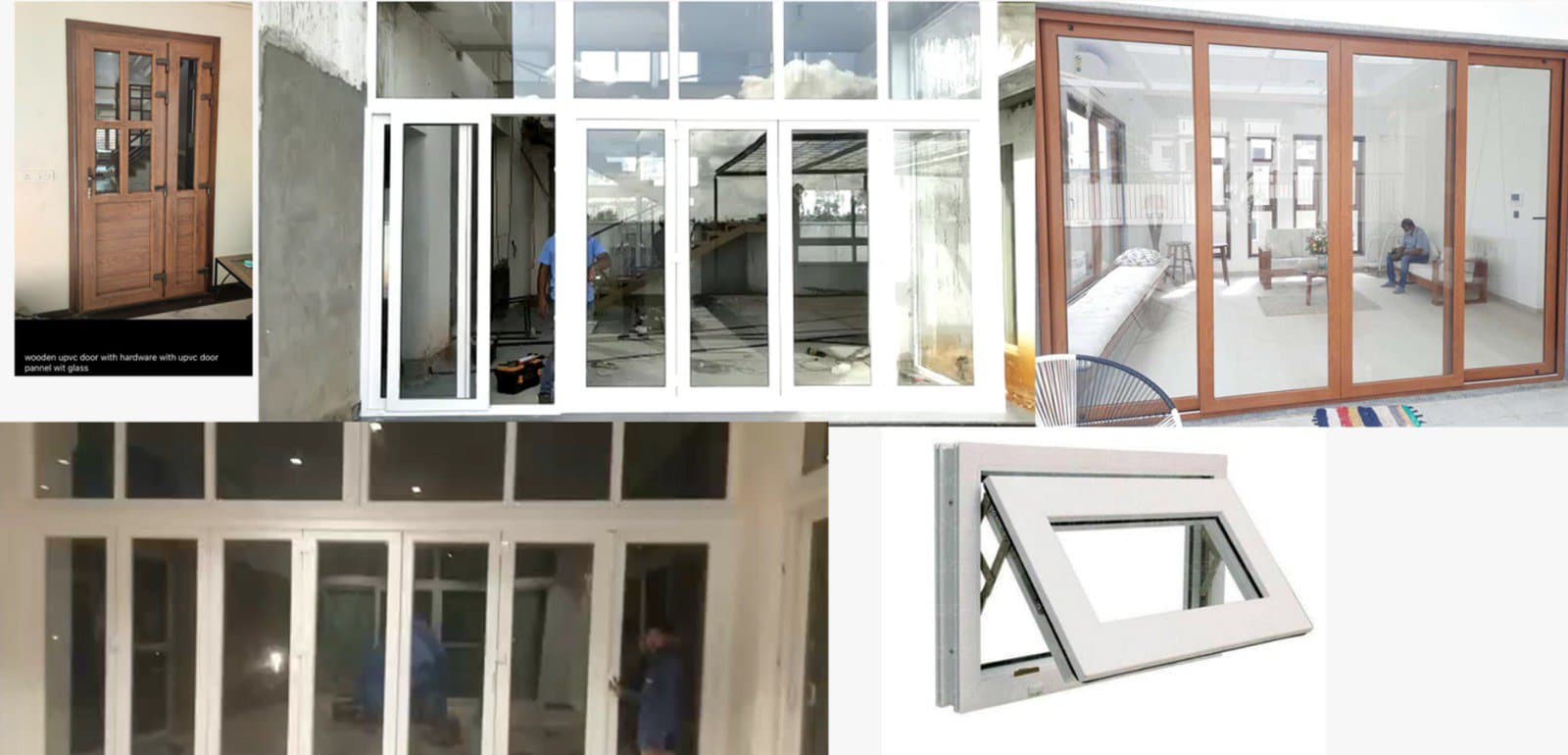 White window installations, collage
